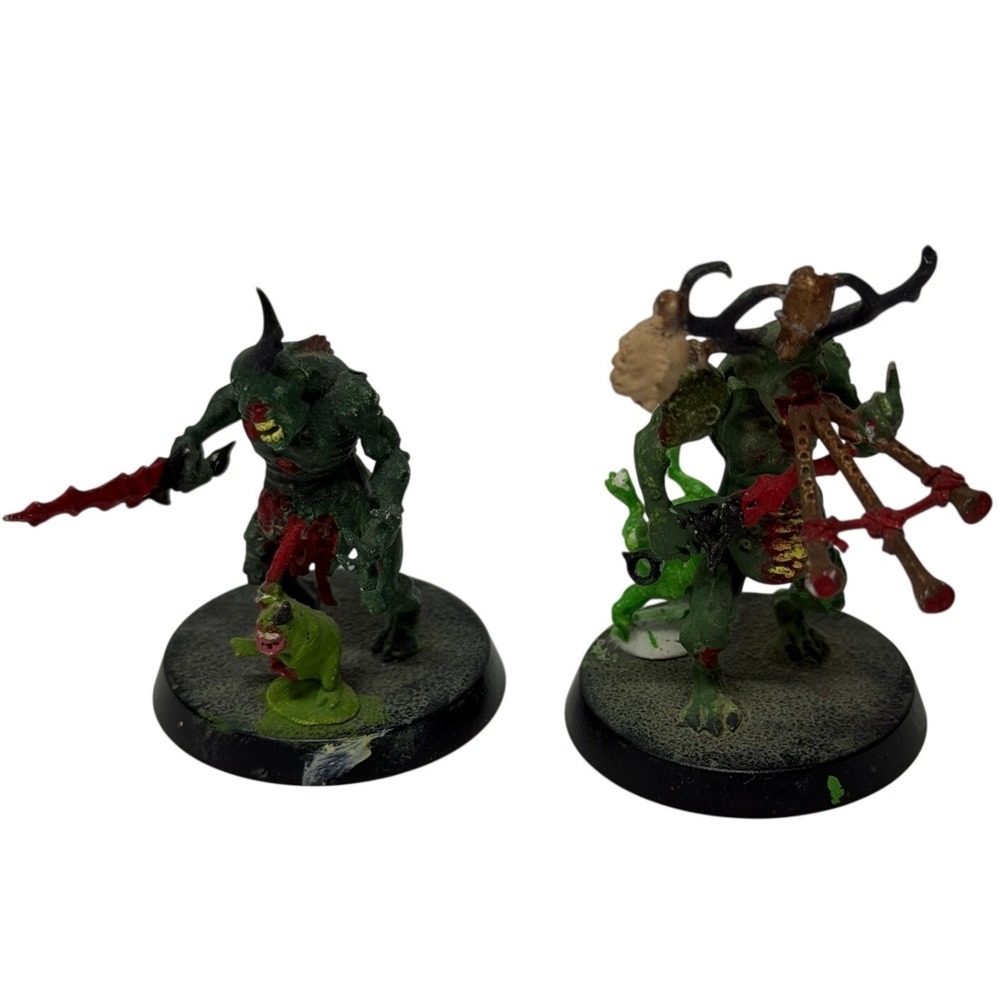 Warhammer Nurgle Chaos Daemons Painted Miniatures Figures Lot of 2 Custom